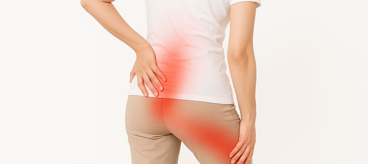 坐骨神経痛で脚にしびれが出る症状イメージ